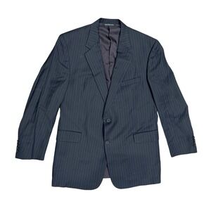 Coppley Ermenegildo Zegna Cloth Black Pinstripe Wool Silk Blazer 40R Made Canada